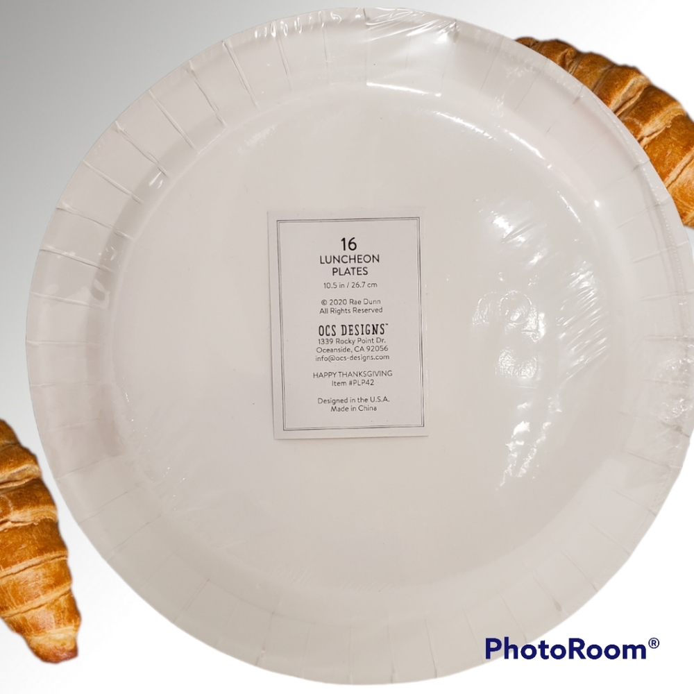 🆕️ 2020 Rae Dunn HAPPY THANKSGIVING 16 Paper Plates packed in original plastic - Picture 3 of 6